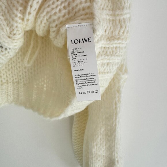 Loewe Anagram cream open-knit mohair-blend cardigan - Picture 12 of 12